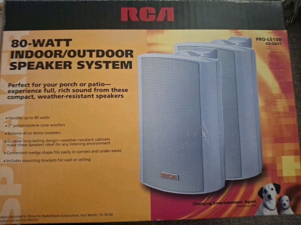 Rca Pro-ls150 80 Watt Indoor Outdoor Speaker System Just Speakers No Instruction